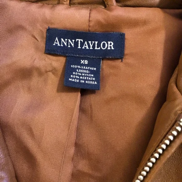 Ann Taylor womens Carmel real leather jacket - Picture 5 of 6